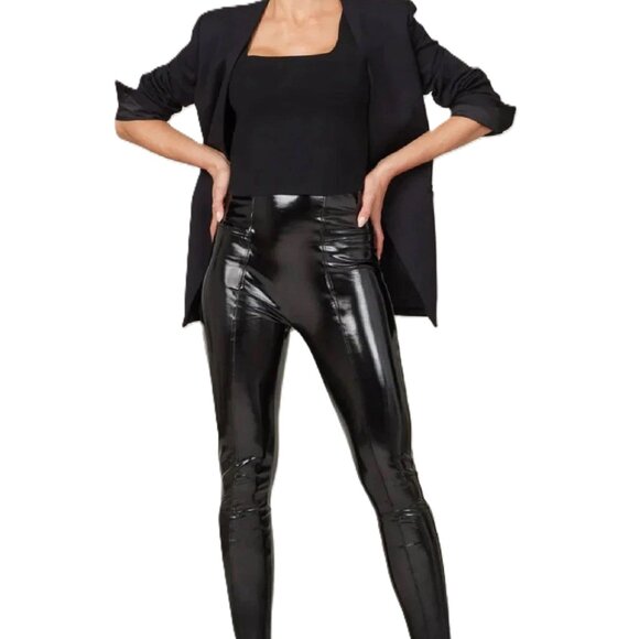Spanx Faux Leather Legging Pants Black Large NWT - Picture 1 of 8